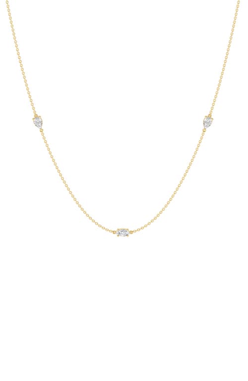 Everyday By Hautecarat Mixed Shape Diamond Station Necklace In 14k Yellow Gold