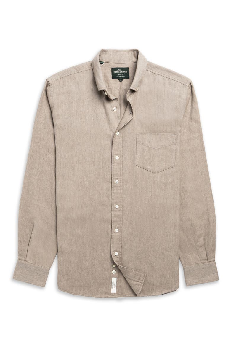 Barrhill Sports Fit Button-Down Shirt, Alternate, color, TAUPE