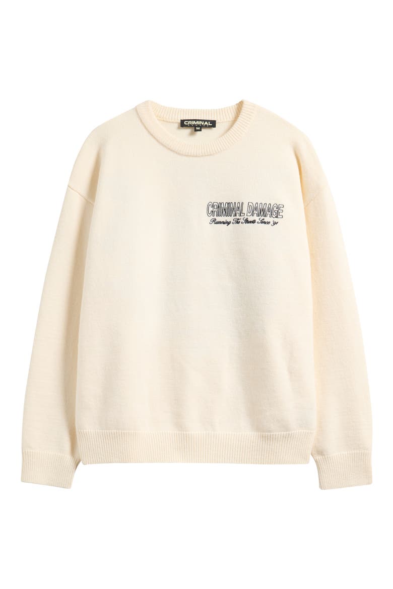 Running the Streets Embroidered Sweater, Alternate, color, ECRU