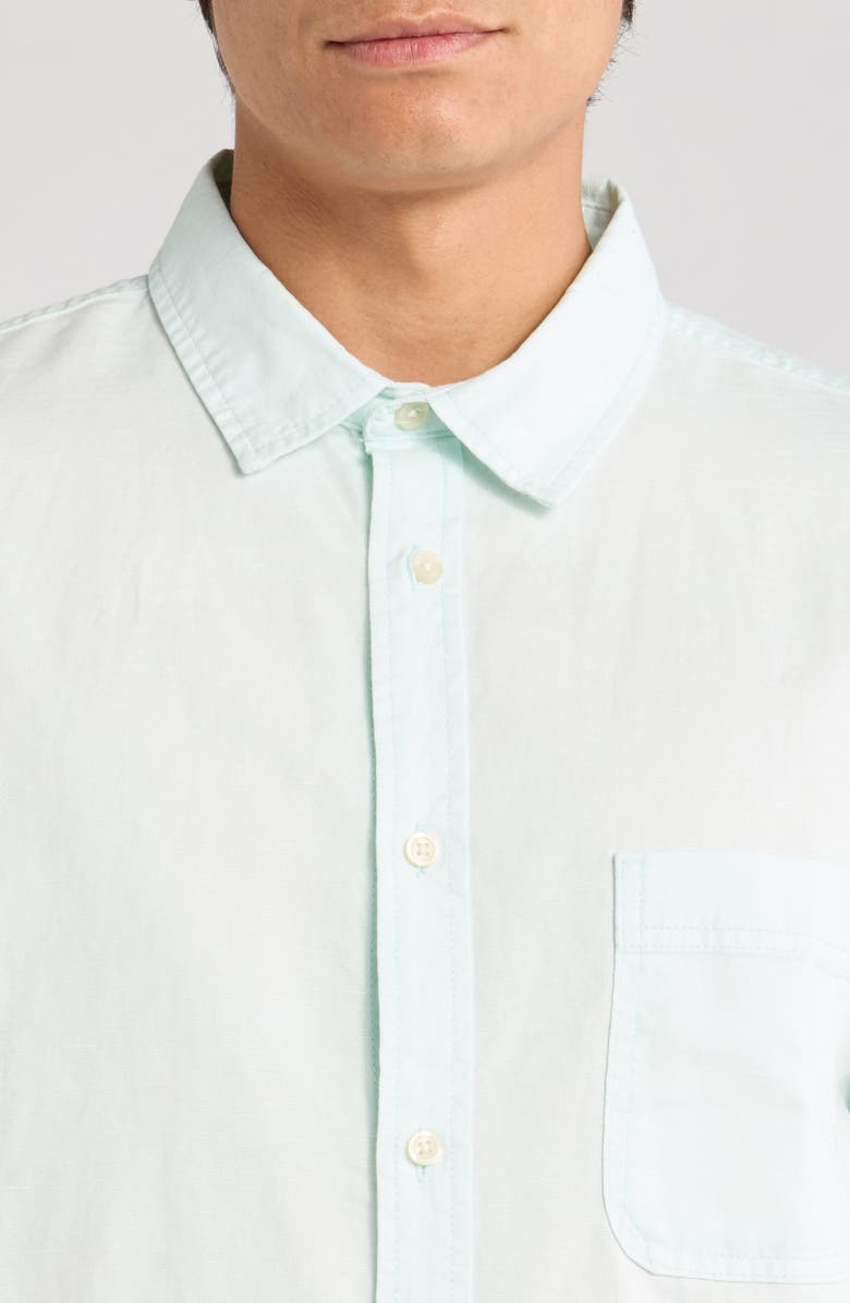 Vans Lawson Short Sleeve Cotton & Linen Button-Up Shirt, Alternate, color, Hint Of Mint