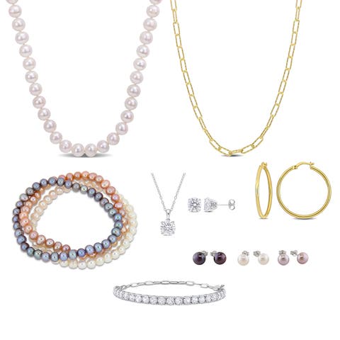 Silver & Pearl 12-Piece Jewelry Gift Box Set