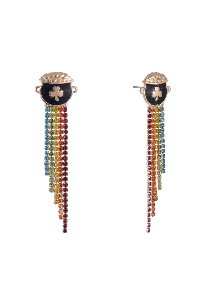 Pot Of Gold Earrings, Main, color, Green