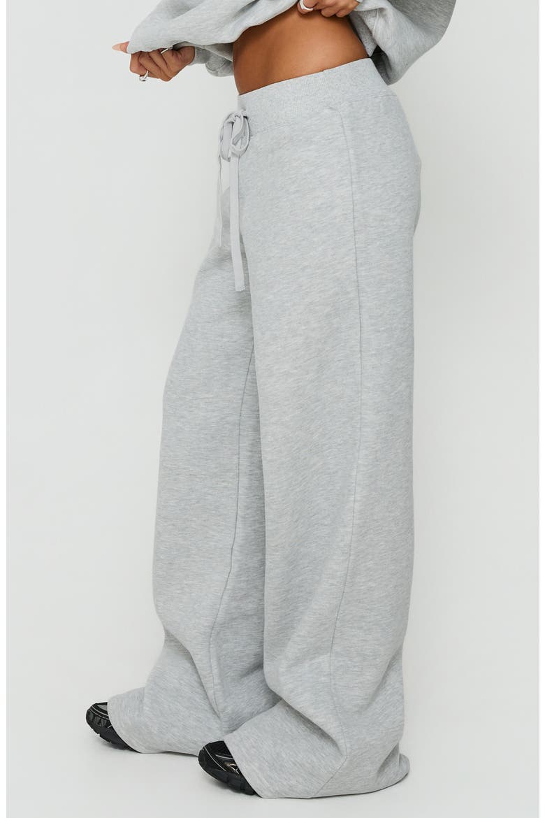 Verenah Wide Leg Fleece Sweatpants, Alternate, color, GREY