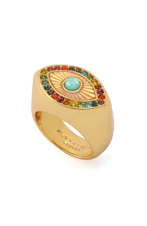 Rainbow Evil Eye Cocktail Ring