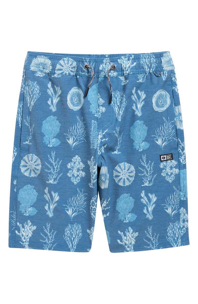 Salty Crew Kids' Crew Volley Swim Trunks, Main, color, Cast Blue