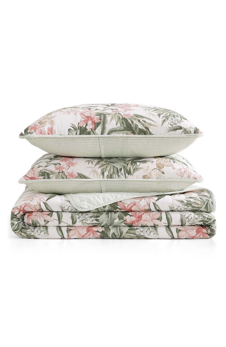 Tommy Bahama Island Orchid Quilt & Sham Set, Main, color, Light Pastel Pink