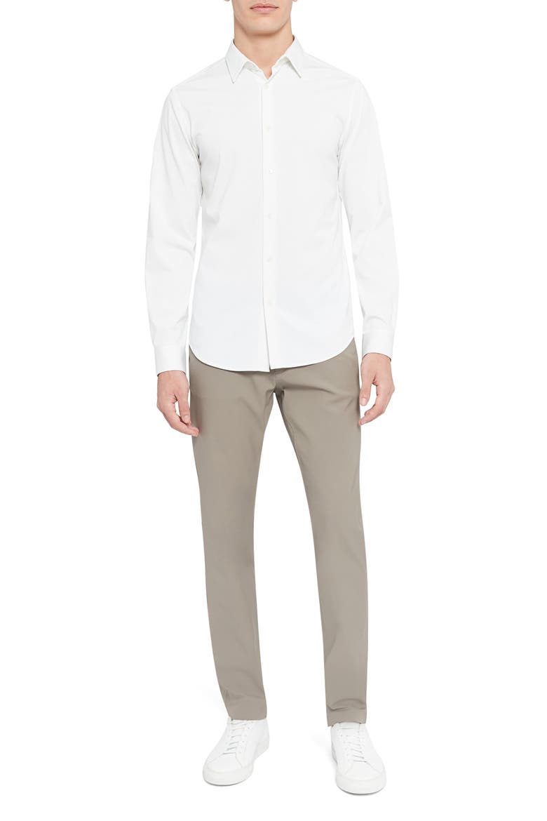 Sylvain ND Structure Knit Button-Up Shirt, Alternate, color, WHITE