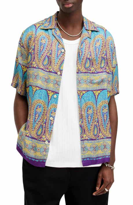 AllSaints Pennard Relaxed Fit Bandana Print Camp Shirt
