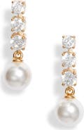 Nadri Camila Imitation Pearl & Cubic Zirconia Drop Earrings