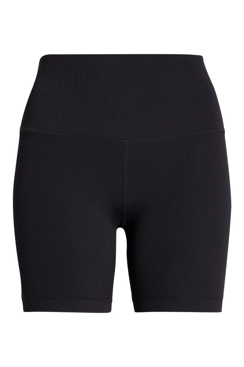 Ribbed Shorts, Alternate, color, BLACK