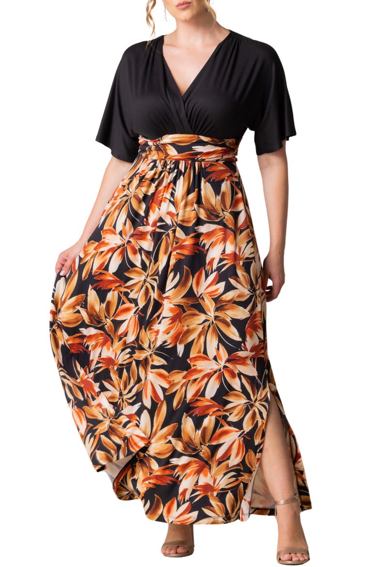 Havana Mixed Media Floral Maxi Dress, Main, color, HARVEST FEST