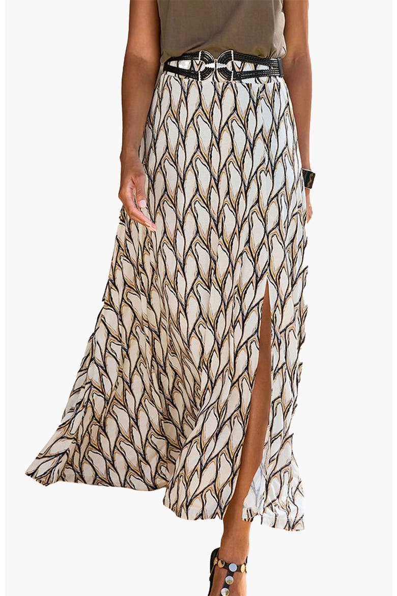 Side Slit Maxi Skirt, Main, color, Ivory Khaki