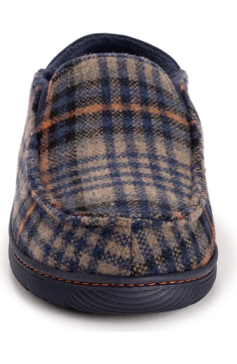 MUK LUKS Owen Step-Down Slipper, Alternate, color, Navy Plaid