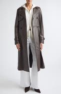 Eleventy Leather Trench Coat