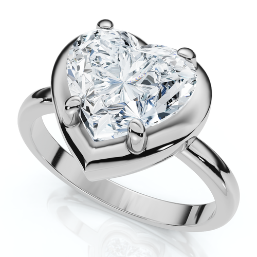 Bliss Diamond Certified 2 1/2ct Heart Diamond Button Engagement Ring 14k Gold Or Pt Lab Grown In Silver