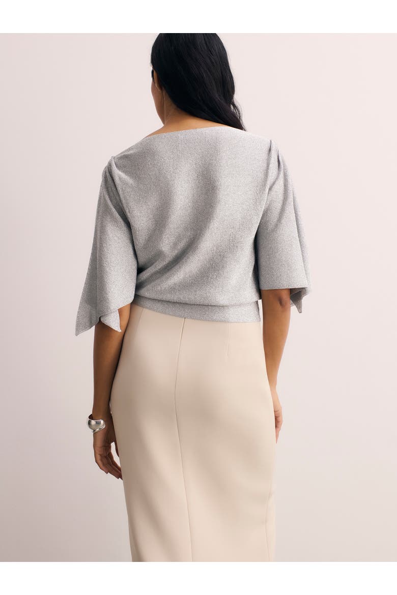 Liri Metallic Knit Top, Alternate, color, Grey