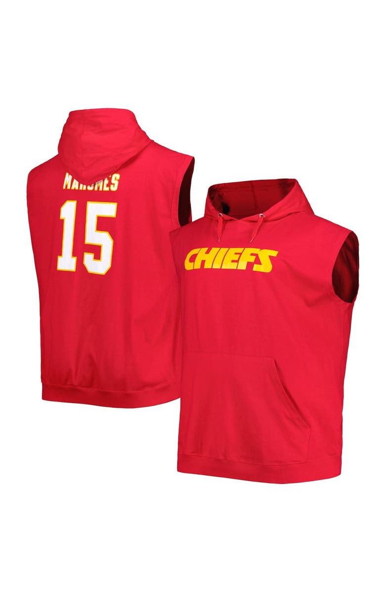 PROFILE Men's Profile Patrick Mahomes Red Kansas City Chiefs Big & Tall Muscle Pullover Hoodie, Main, color, 