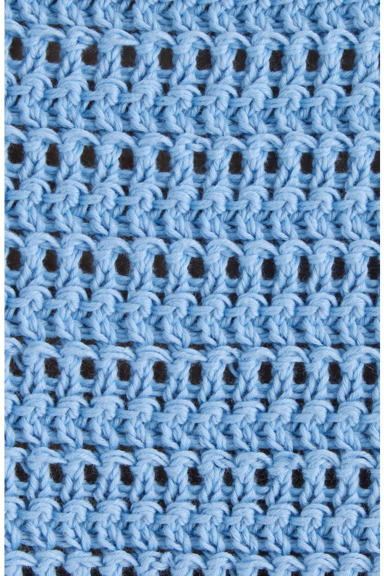 Open Knit Short Sleeve Organic Cotton Sweater, Alternate, color, SOFTY BLUE