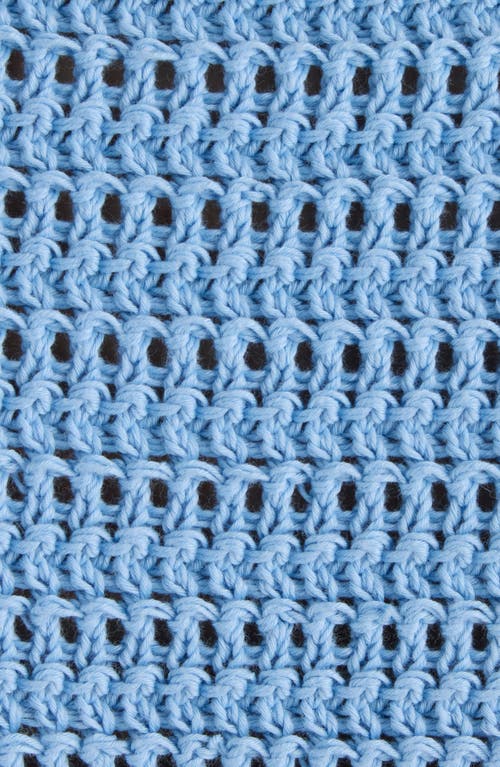 Chloé Embroidered Crocheted Cotton T-shirt In Blue