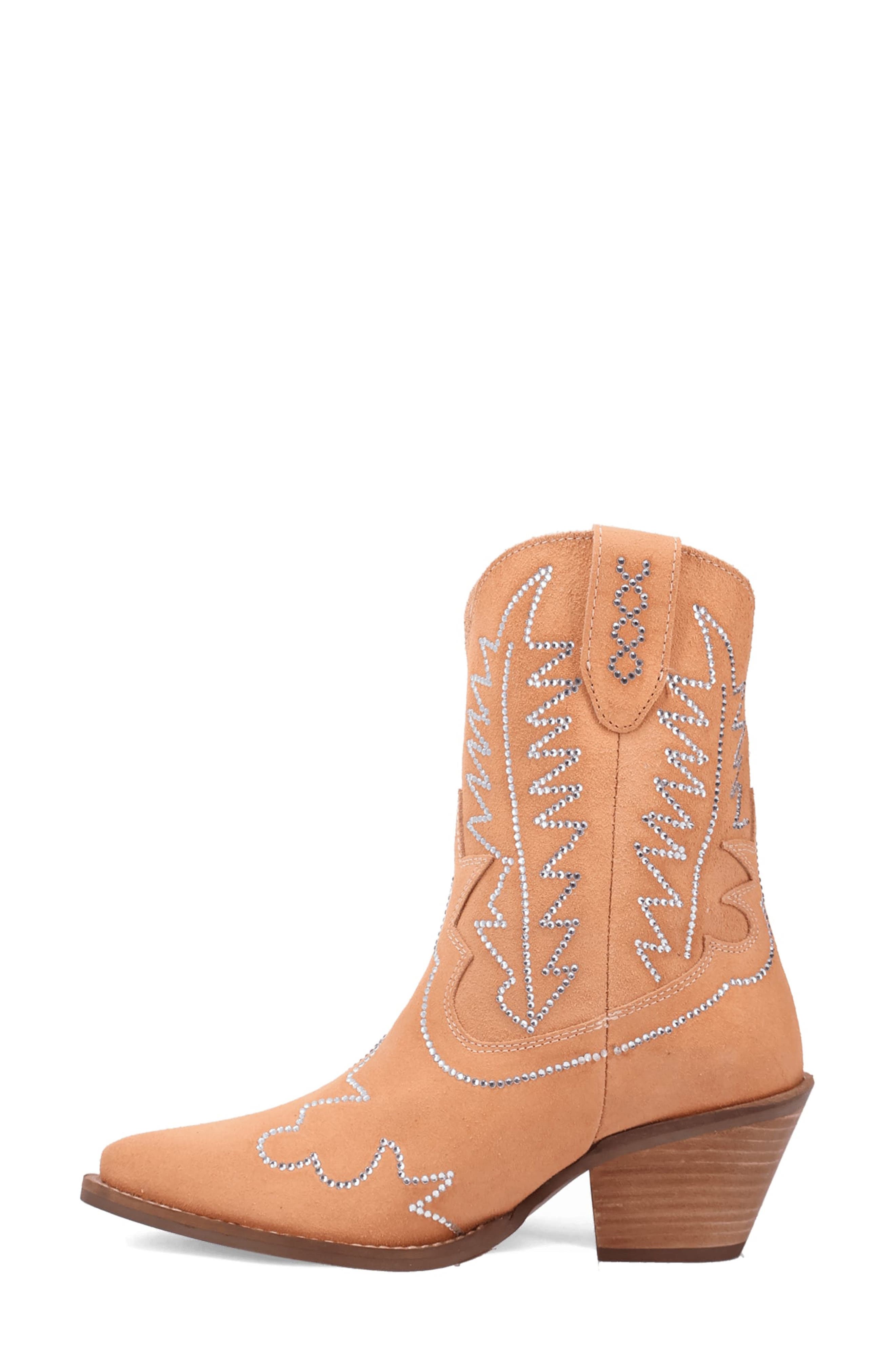Tiny Pony Rhinestone Western Boot, Alternate, color, PEACH