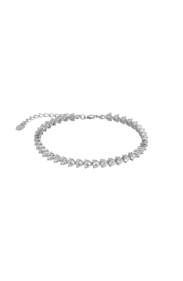 Spero London Round Prong Sterling Silver Tennis Bracelet, Main, color, Silver