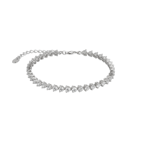 Round Prong Sterling Silver Tennis Bracelet