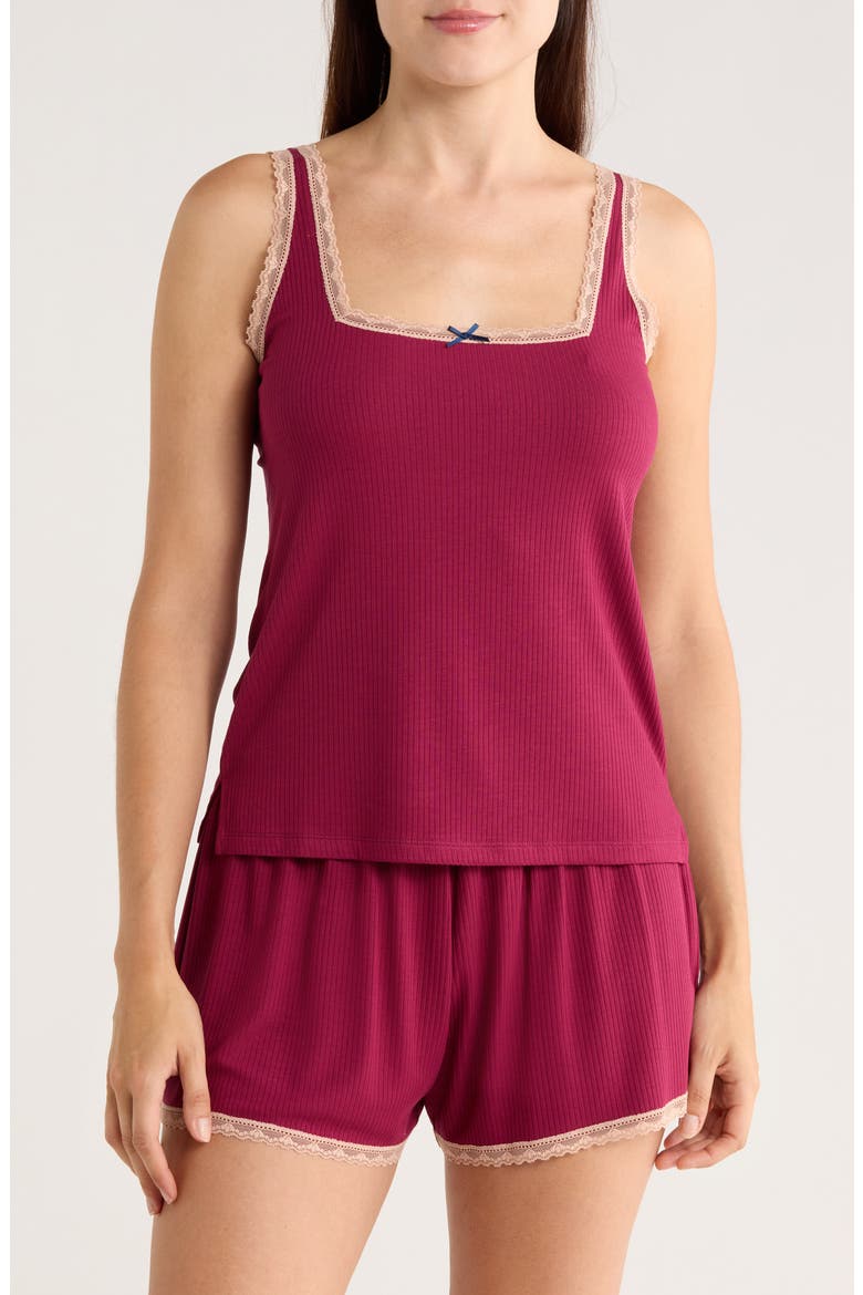 Revival Rib Short Pajamas, Main, color, MULBERRY