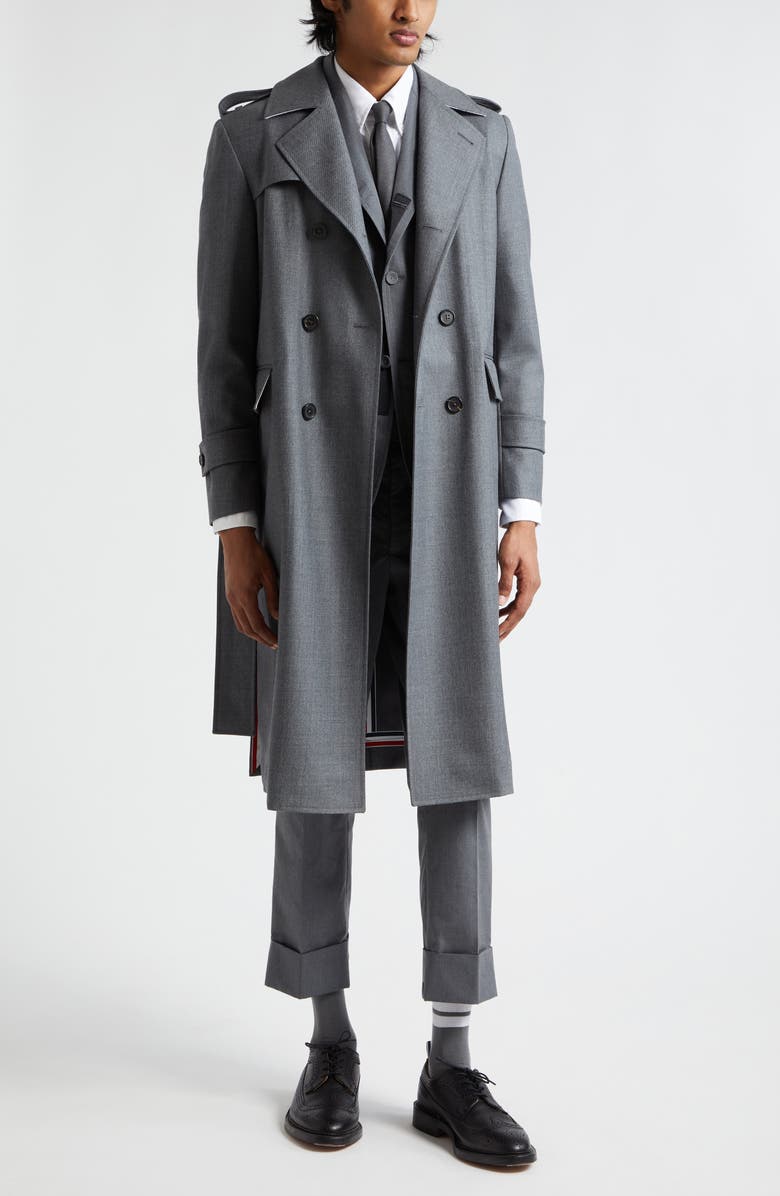 Thom Browne Classic Fit 1 Typewriter Cloth Backstrap Trousers, Alternate, color,