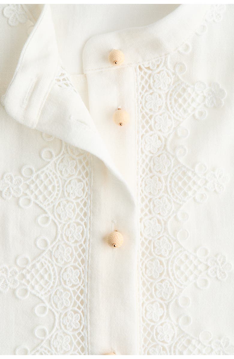 H&M Lace-trimmed Blouse, Alternate, color, White