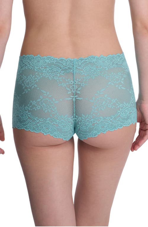 Natori Heavenly Lace Boyshorts In Electric Aqua