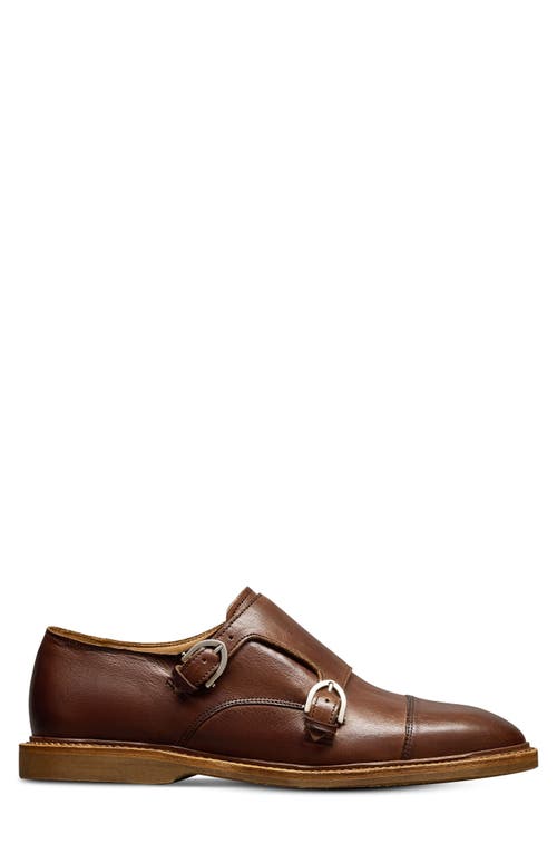Allen Edmonds Kingston Verse Two Buckle Cap Toe Monk Shoe In Brown