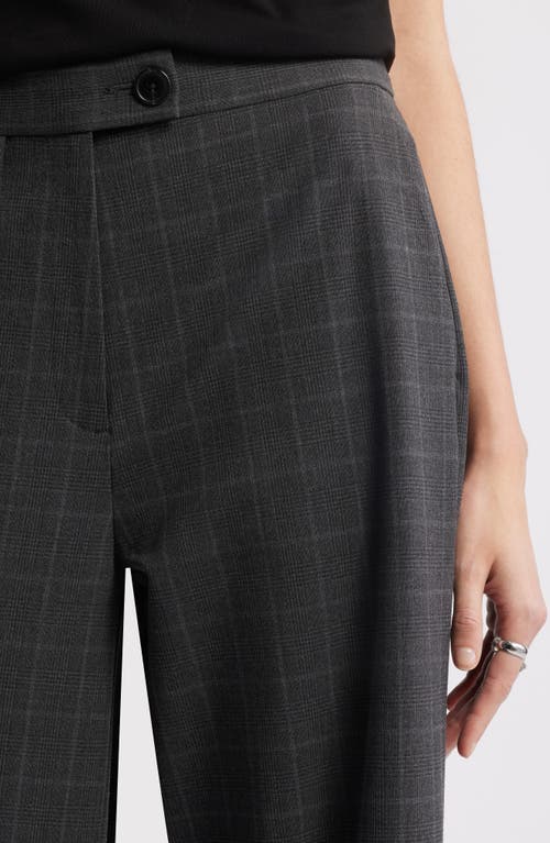 Nordstrom Print Wide Leg Pants In Grey Glen Plaid