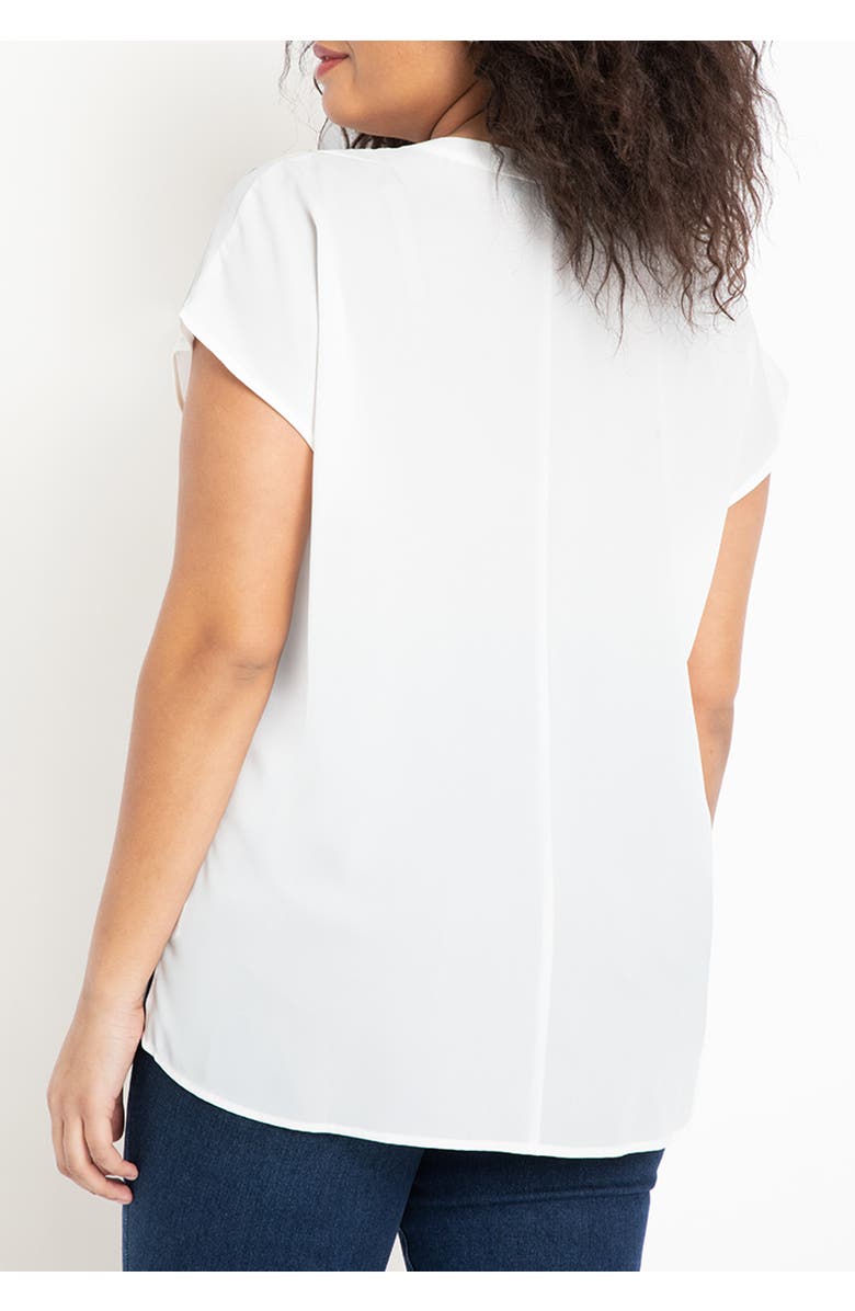ELOQUII Notch Collar Blouse, Alternate, color, Soft White