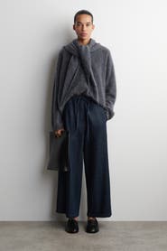 COS Cropped Denim Wide-Leg Pants