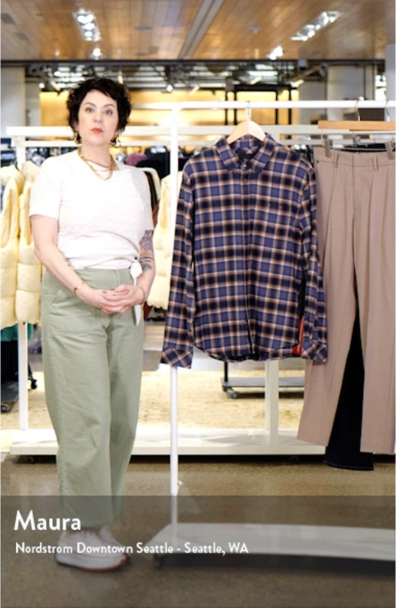 Sussex Regular Fit Plaid Stretch Cotton Flannel Button-Up Shirt, sales video thumbnail