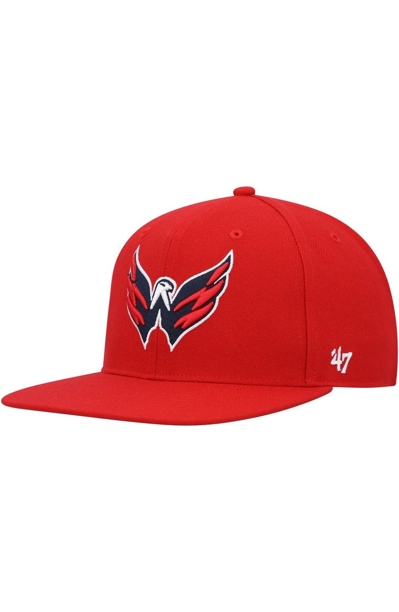 '47 Men's '47  Red Washington Capitals Sure Shot Captain Snapback Hat, Alternate, color, Red