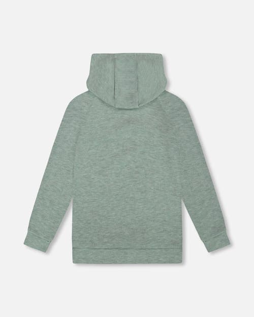 Deux Par Deux Hooded Tunic With Owl In Green