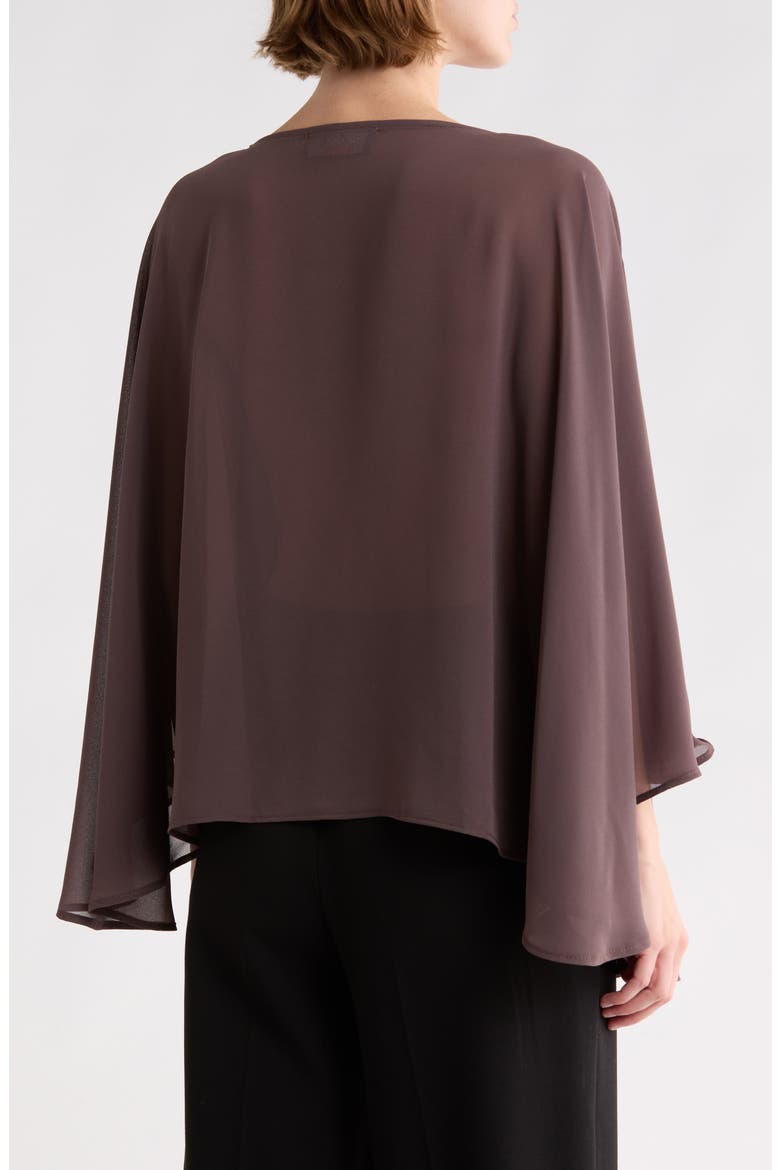 Sheer Chiffon Poncho Top, Alternate, color, BROWN
