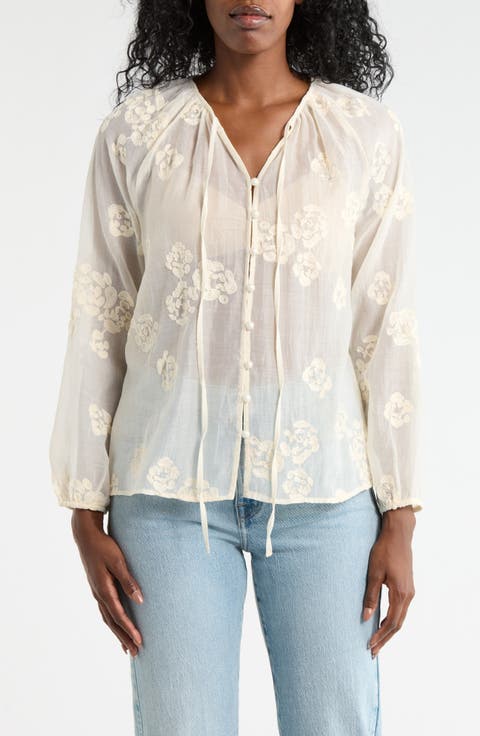 Embroidered Babydoll Top