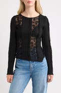 24Colours Lace Asymmetric Hem Top