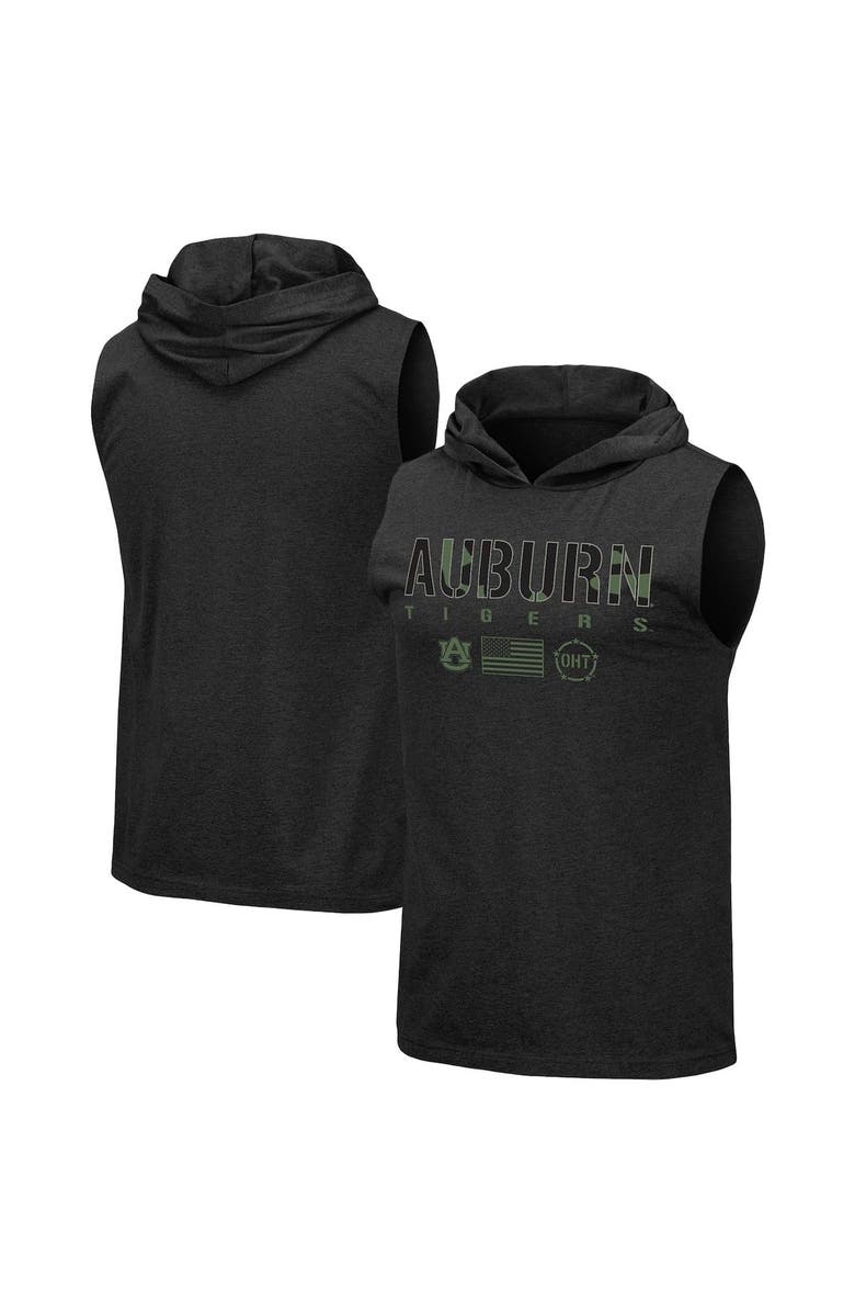 COLOSSEUM Men's Colosseum Black Auburn Tigers OHT Military Appreciation Camo Logo Hoodie Sleeveless T-Shirt, Main, color,
