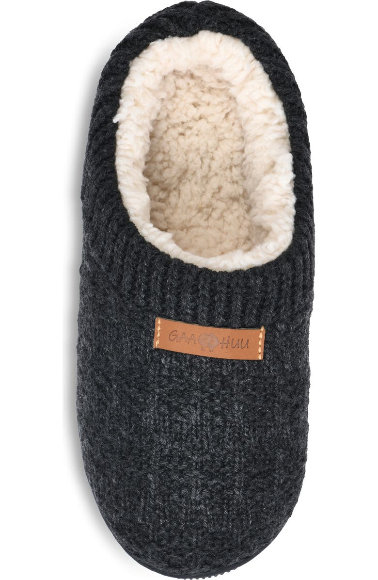 GAAHUU Textured Knit Faux Shearling Lined Slipper, Alternate, color,