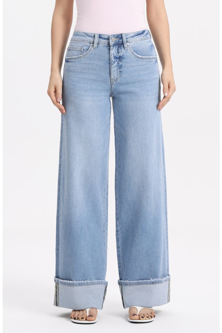 Mid Rise Super Wide Leg Jeans, Main, color, LAGOON