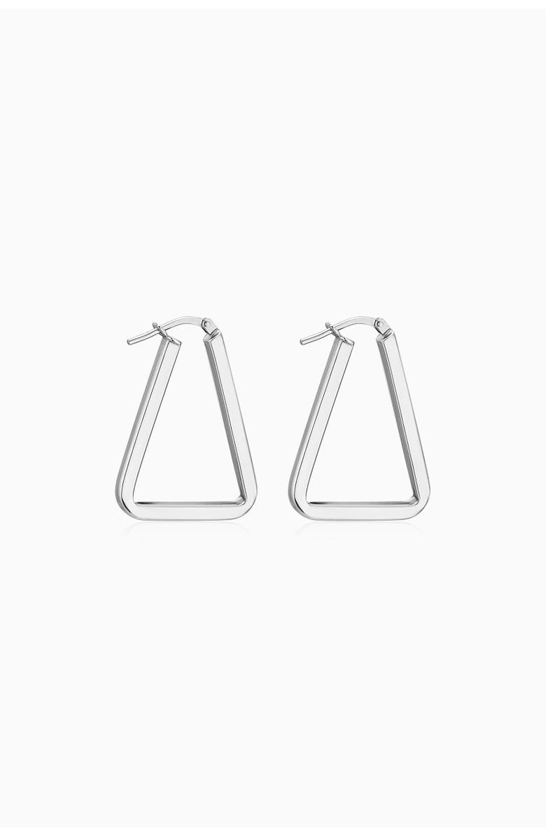 Oradina Trinity Midi Hoops in Sterling Silver, Main, color, Silver