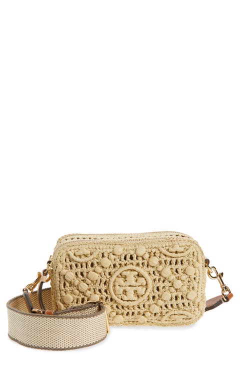 Mini Miller T Monogram Raffia Crossbody Bag