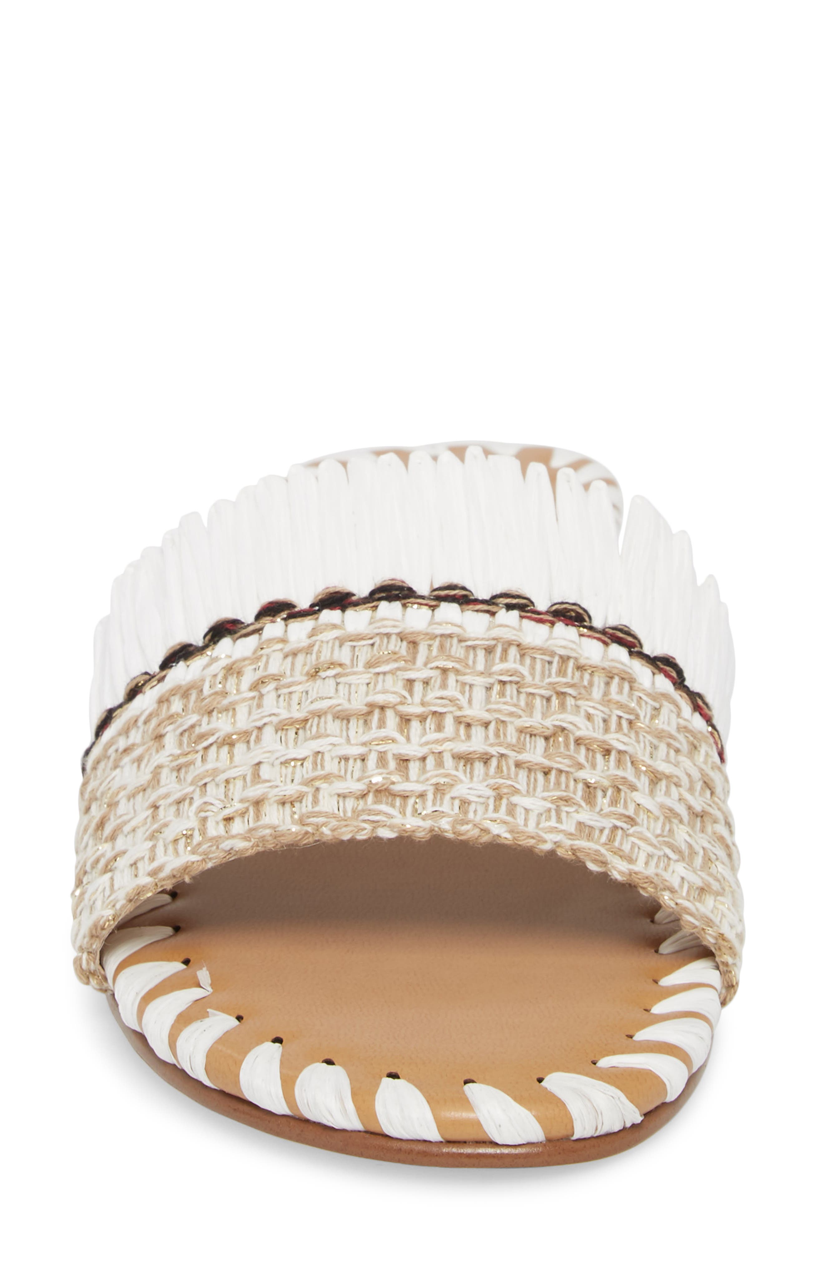 Bailee Slide Sandal, Alternate, color, WHITE FABRIC