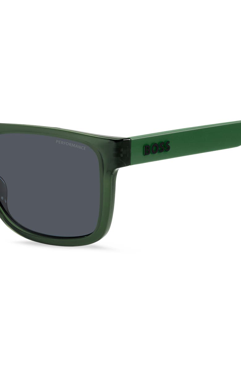 BOSS 55mm Rectangular Sunglasses, Alternate, color, Green