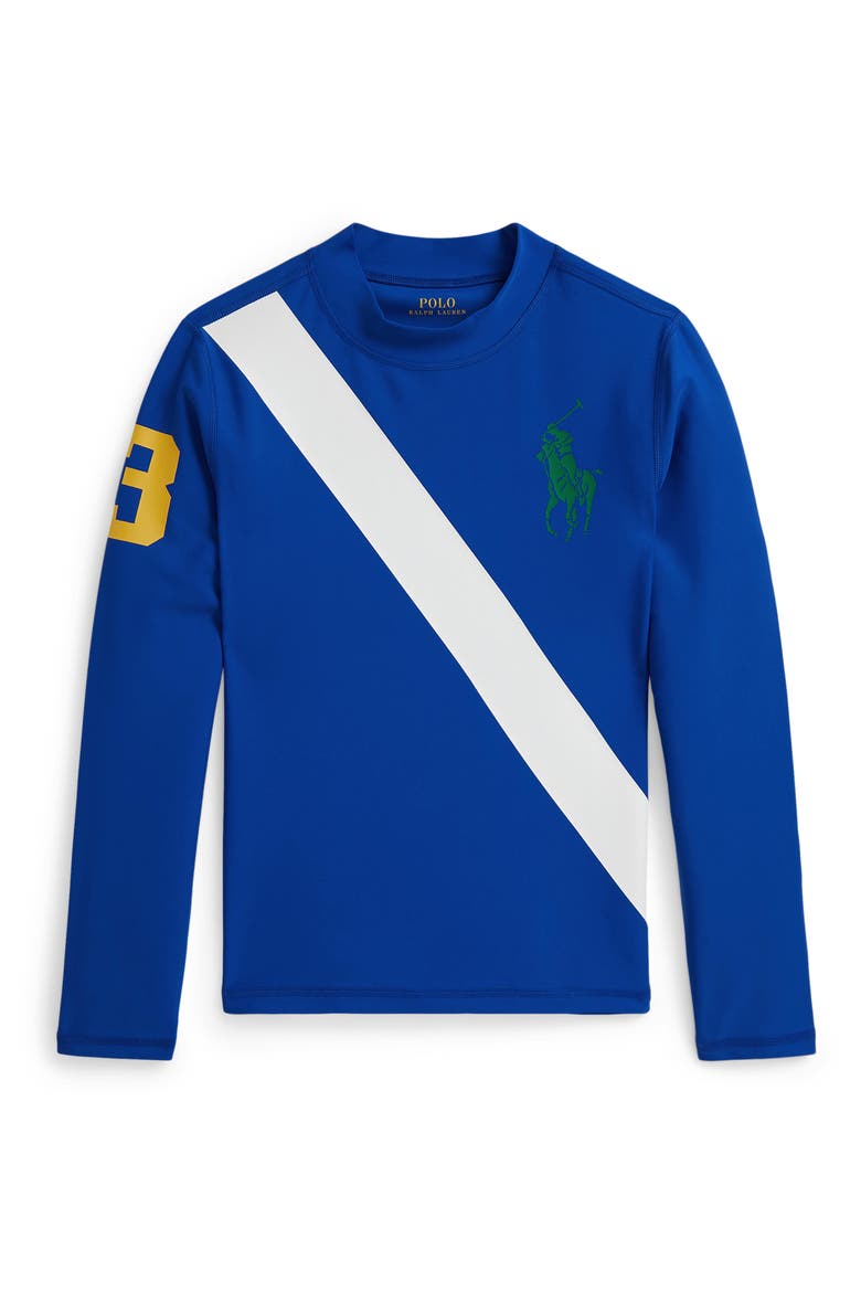 Kids' Long Sleeve Performance Rashguard, Main, color, NEW SAPPHIRE/ WHITE