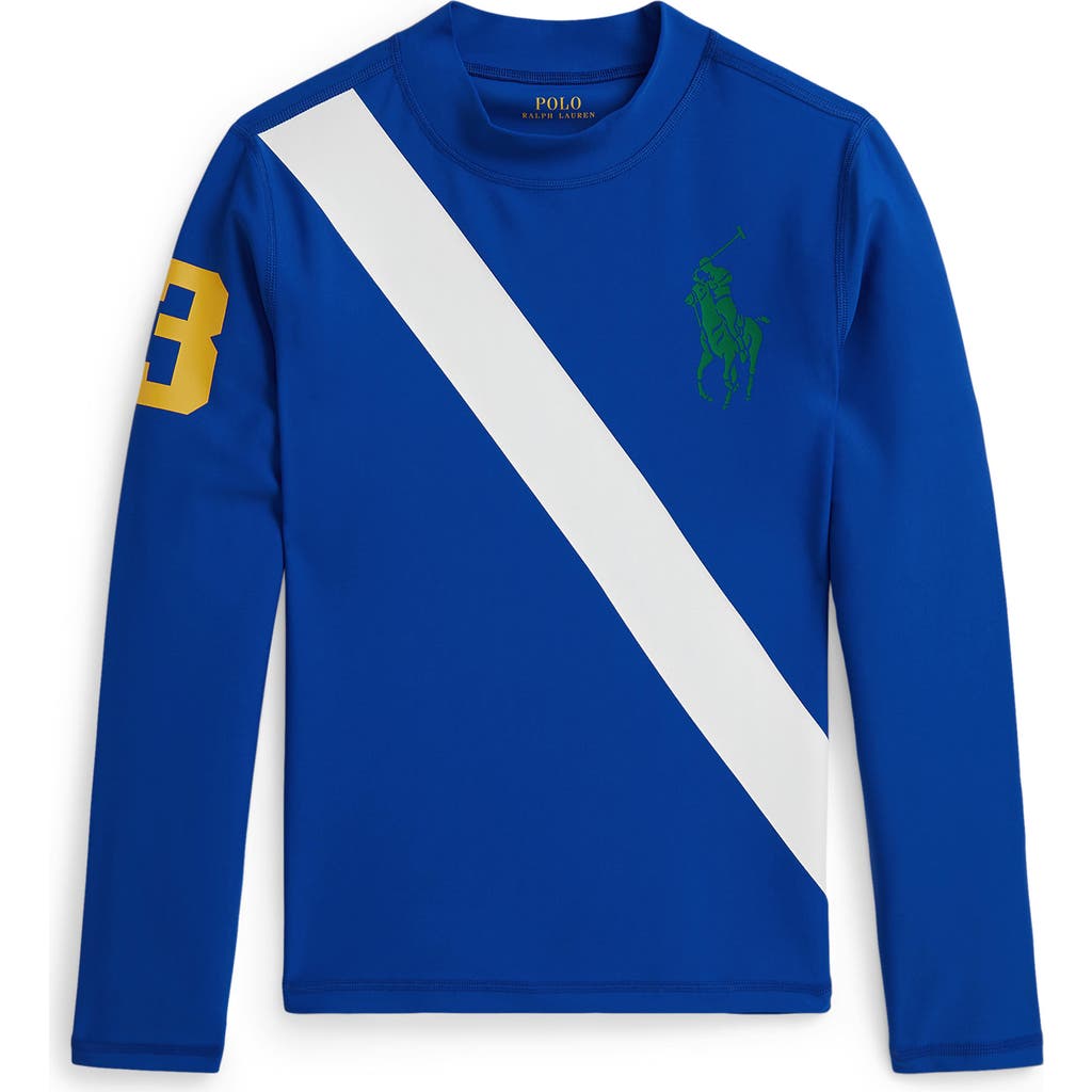 Polo Ralph Lauren Boys 2t-7 Big Pony Performance Rash Guard In Blue