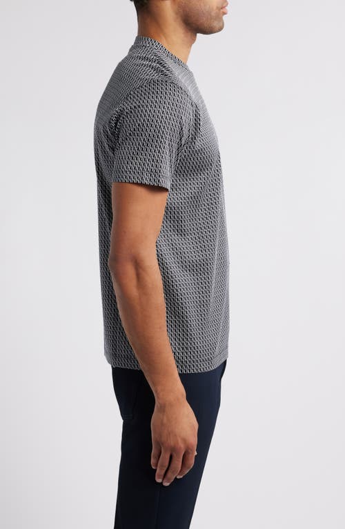 Emporio Armani Geo Box Lyocell & Cotton T-shirt In Solid Blue Navy